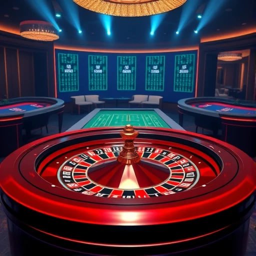 Live dealer studio blackjack table with multi-camera broadcast setup